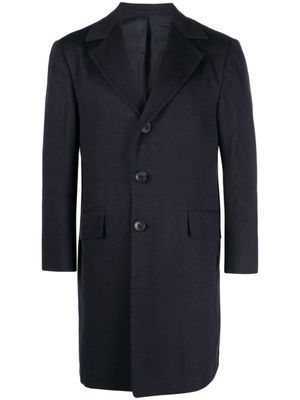 Kiton manteau droit à revers cranté - Bleu
