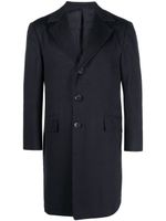 Kiton manteau droit à revers cranté - Bleu