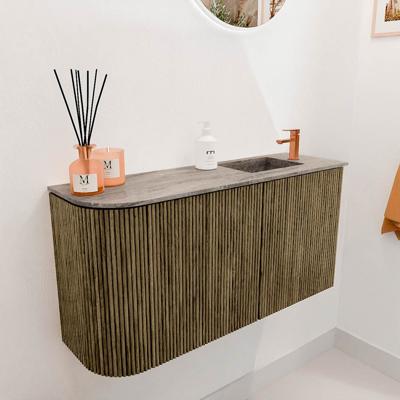 Toiletmeubel Mondiaz Joya Dlux | 81.6 cm | Meubelkleur Dusk | Faye wastafel Oza Wasbak Rechts | 1 kraangat