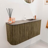 Toiletmeubel Mondiaz Joya Dlux | 81.6 cm | Meubelkleur Dusk | Faye wastafel Oza Wasbak Rechts | 1 kraangat