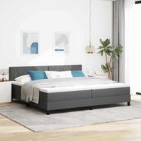 Boxspring Bed met Matras Donkergrijs 200x200 cm Stof