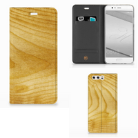 Huawei P10 Plus Book Wallet Case Licht Hout