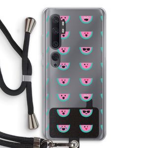 Smiley watermeloenprint: Xiaomi Mi Note 10 Transparant Hoesje met koord