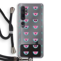 Smiley watermeloenprint: Xiaomi Mi Note 10 Transparant Hoesje met koord