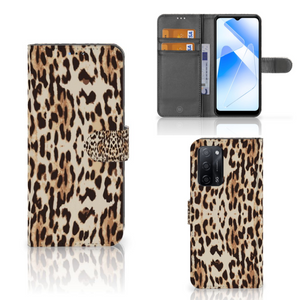 OPPO A16/A16s/A54s Telefoonhoesje met Pasjes Leopard