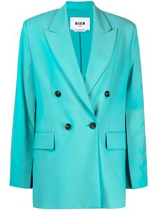 MSGM blazer croisé à revers crantés - Vert