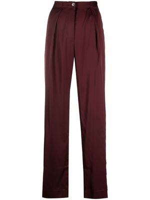 Acne Studios pantalon en satin à taille haute - Rouge