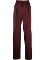 Acne Studios pantalon en satin à taille haute - Rouge