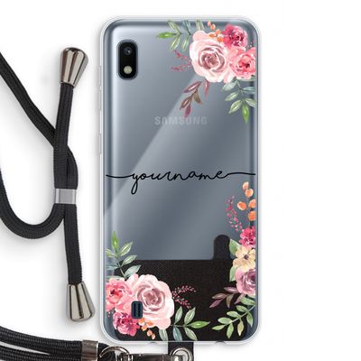 Rozen: Samsung Galaxy A10 Transparant Hoesje met koord