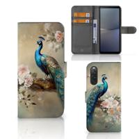 Telefoonhoesje | Met pasjeshouder | voor Sony Xperia 10 V Vintage Pauwen