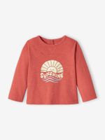 T-shirt met lange mouwen van gevlamde jersey terracottategel T-shirt met lange mouwen van gevlamde jersey terracottategel