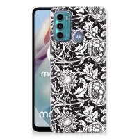 Motorola Moto G60 | TPU Case | Black Flowers