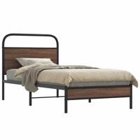 Bedframe zonder matras bewerkt hout bruin eikenkleur 100x190 cm
