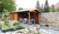 Woodpro Blokhut/Tuinhuis Rohel 750x250 cm- Zadeldak- Hout- Woodpro