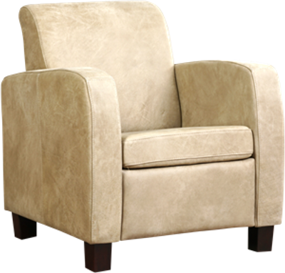 Taupe leren landelijke fauteuil Joy - poot hout zwart - Kenia Leer Taupe (taupe leer)