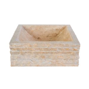 BWS Waskom Stone Vierkant 40x40x15 cm Natuursteen Creme