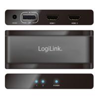 LogiLink 2 poorten DisplayPort-splitter 3840 x 2160 Pixel Zwart
