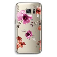 Geschilderde bloemen: Samsung Galaxy S7 Transparant Hoesje