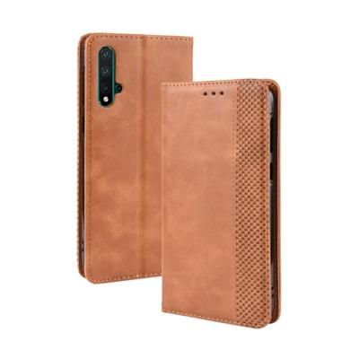 Magnetische Buckle retro Crazy Horse textuur horizontale Flip lederen case voor Huawei Nova 5/Nova 5 Pro met houder & kaartsleuven & fotolijstjes (br