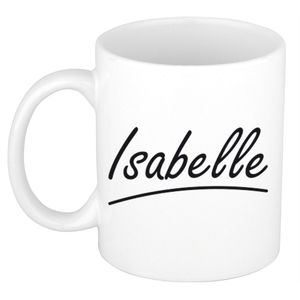 Isabelle voornaam kado beker / mok sierlijke letters - gepersonaliseerde mok met naam   -