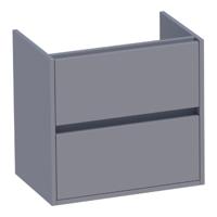 Brauer Adore - Onderkast Ondiep - 60 cm - met 2 Softclose Lades Greeploos en 1 Sifon Uitsparing - Mat Grijs