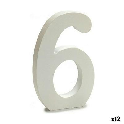 Cijfer Pincello 6 Wit 1,8 x 21 x 17 cm (12 Stuks)