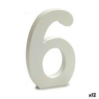 Cijfer Pincello 6 Wit 1,8 x 21 x 17 cm (12 Stuks)