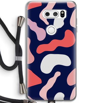 Memphis Shapes Pink: LG V30 Transparant Hoesje met koord