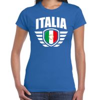 Italia landen / voetbal t-shirt blauw dames - EK / WK voetbal - thumbnail
