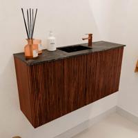 Toiletmeubel Mondiaz Joya Dlux | 80 cm | Meubelkleur Ruby | Faye wastafel Lava Wasbak Midden | 1 kraangat