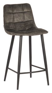 LABEL51 Barkruk 'Jelt' Velvet, kleur Groen (zithoogte 65cm)