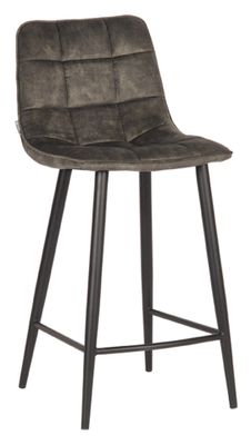 LABEL51 Barkruk 'Jelt' Velvet, kleur Groen (zithoogte 65cm)