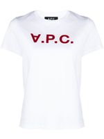 A.P.C. t-shirt en coton à logo floqué - Blanc