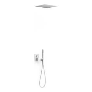 Regendouche set Tres Slim | Inbouw | Mengkraan | 2-weg | Vierkant | Wit mat