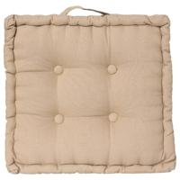 Atmosphera Vloerkussen Square - beige - katoen - 38,5 x 38,5 x 8 cm - vierkant - Extra dik