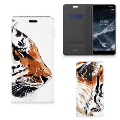 Bookcase Nokia 5.1 (2018) Watercolor Tiger