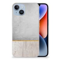 Apple iPhone 14 Bumper Hoesje Wood Concrete