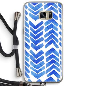 Blauwe pijlen: Samsung Galaxy S7 Edge Transparant Hoesje met koord
