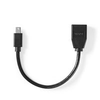 Mini-DisplayPort - DisplayPort-Kabel | Mini-DisplayPort Male - DisplayPort Female | 0,2 m | Zwart - thumbnail