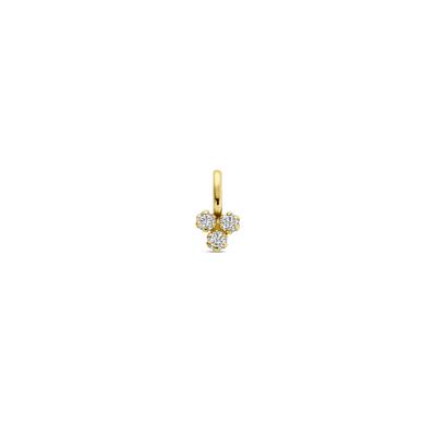 14K Geelgouden Hanger met Zirkonia - Stralend en Verfijnd
