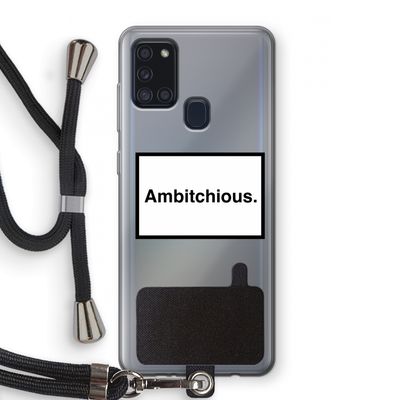 Ambitchious: Samsung Galaxy A21s Transparant Hoesje met koord