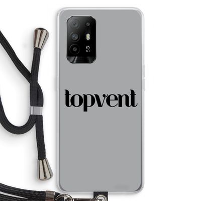 Topvent Grijs Zwart: Oppo A95 5G Transparant Hoesje met koord