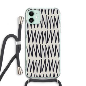 Marrakech Zigzag: iPhone 11 Transparant Hoesje met koord