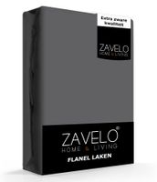 Zavelo Flanel Laken Antraciet-Lits-jumeaux (240x260 cm) - thumbnail