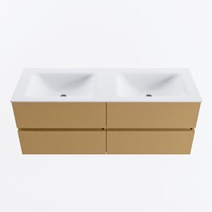 MONDIAZ VICA 130cm badmeubel onderkast Oro 4 lades. Wastafel CLOUD dubbel 2 kraangaten, kleur Talc.