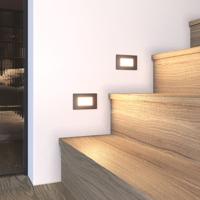 Set van 2 Dillon - LED Inbouw Wandlampen - 3 Watt 340 Lumen - 3000K Warm wit - IP54 waterdicht - Voor binnen en buiten - Zwart