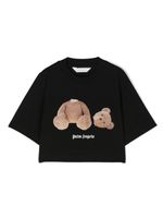 Palm Angels Kids t-shirt crop à imprimé ourson - Noir