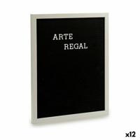 Schilderij Zwart Wit Paneel 144 Letters (2,5 x 50,5 x 40,5 cm) (12 Stuks)
