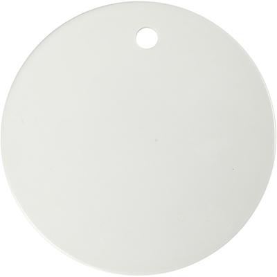 Creativ Company Label porselein, d 15 cm, dikte 0,5 cm, wit, 1 stuk