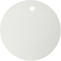 Creativ Company Label porselein, d 15 cm, dikte 0,5 cm, wit, 1 stuk